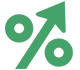 Green percentage symbol